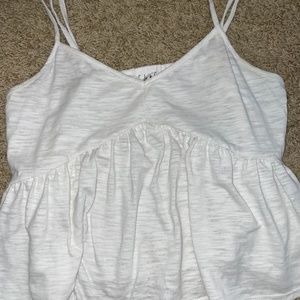 Sadie and Sage Small White Peplum Tank Top